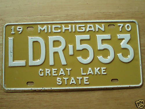 1970 Michigan License Plate LDR 553  