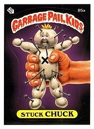 GARBAGE PAIL KIDS 3rd STUCK CHUCK 85a NO COPYRIGHT pale  