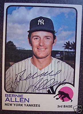 1973 Topps #293 New York Yankees BERNIE ALLEN Autograph  