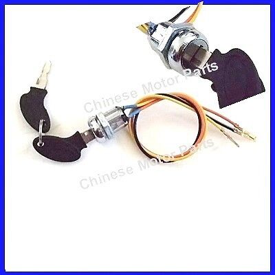 Ignition Switch 2 St 2 Keys Nut Lock 3 Wire Scooters  