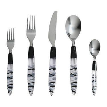 IKEA DITO MIX   20 piece Flatware Cutlery Set Black NEW  