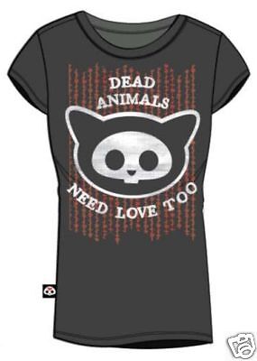 SKELANIMALS T Shirt Tee NEW Kit CAT Head  (JUNIOR S)  