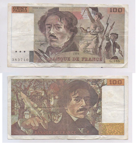Billets de 50 francs français sur Delacroix