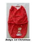 Blankets & Beyond Baby's 1st Christmas Plush Swaddle Bag Reindeer Red 0-3 Months