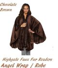  Faux Fur Throw Angel Wrap reader throw wrap Poncho  / Robe   Reg  $79  brown