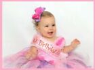 Baby 1st Birthday - Girl Pink Satin Fabric Birthday Sash 