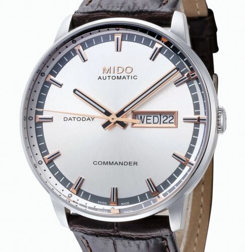 Mido Commander Silver Case Wristwatches