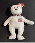 Vintage Ty September 11th Memorial America Beanie Baby Bear Plush White 2002