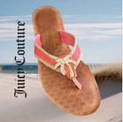 Juicy Couture Women's Size 8 Fay Flip Flop SandalTropical Jeweled Manderin Pop