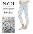 $119 NYDJ Women's Size 2p Margot Printed Roll-Cuff Jeans (Frosted Willow Vanilla