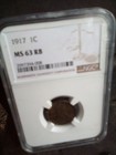 1917 Lincoln Wheatback Cent NGC MS63RB