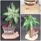 4" Tiki Hut Bar w/ glitter palm Tree & Sandy Beach Nautical Christmas Ornament 