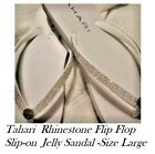 Tahari Rhinestone Slip-On Thong Flip Flop slipper /  Sandal shoes  - Size Large 