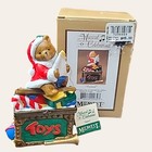 Vgt Midwest Christmas Musical Porcelain Teddy Bear Hinged Toyland Trinket Box