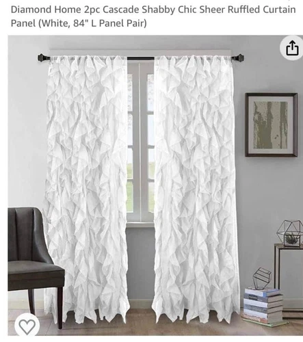 Ventana de poliéster Shabby Chic Cortinas