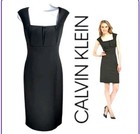 Calvin Klein Women's Size 12 Petite  Sleeveless Straight Little Black Dress 