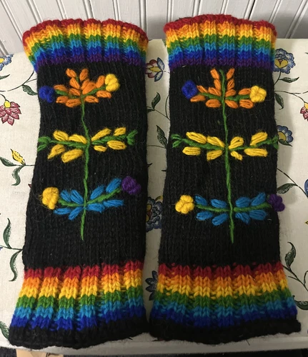 Polainas de Flores de Lana para Mujer