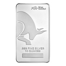10 oz Silver Gold Bull Silver Bar