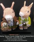 Country Cottage Rustic Farmhouse Burlap Sisal Bunny /  Pigs Boy & Girl Set