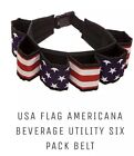 4th of July USA stars & stripes Americana Beverage, Beer Utility Six Pack Belt