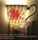 Vintage Shabby Chic Pink Floral Rose Gardner Porcelain Teacup Night light nigh