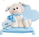 PERSONALIZED Baby's First Christmas Blue Baby Boy With Lamb Ornament Keepsake 