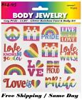 LGBT Gay Pride Glitter Rainbow Jewelry Face Body Art 14 pc