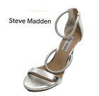 Steve Madden Size 7.5  Silver Metallic strappy sandals sexy stiletto heels