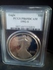 1992-S $1 Proof Silver Eagle Coin PCGS PR69 DCAM Stunningly Beautiful w/gldn tnt