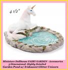 Miniature FAIRY GARDEN Accessories Fairy Garden Pond Iridescent Glitter Unicorn