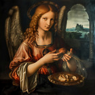 Erzengel Malachiel  segnet Brot, Leinwand Gemälde