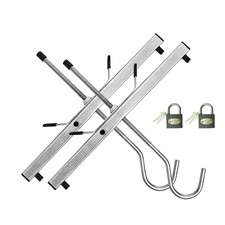 Pair of Locking Car Van Roof Rack Ladder Extension Clamps 2x Padlocks Locks