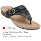  Price $60 St. John's Bay Memory Foam Size 7 Zan Slip On T-Strap Flat Sandals 