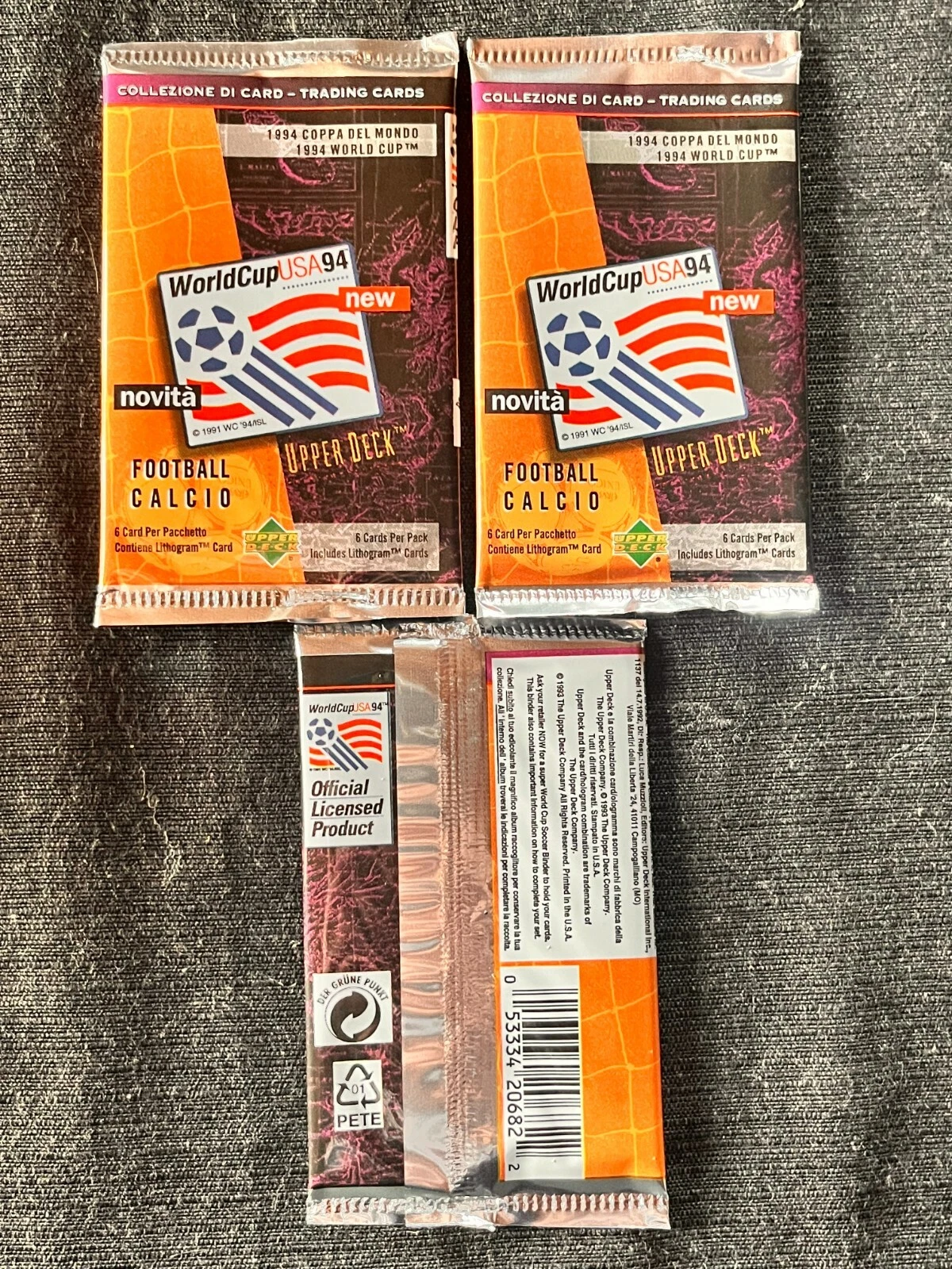 POCHETTE PACKET UPPER DECK 6 TRADING CARDS USA 94 MINT NO PANINI