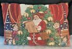 Vintage Tapestry winter holiday Old World Christmas Throw Pillow 16" x 12" 