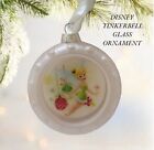 DISNEY Perter Pan TINKERBELL FAIRY FROSTED PINK  GLASS Xmas HOLIDAY ORNAMENT