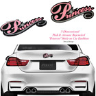 Pink & chrome Bejeweled "Princess" Rhinestone Stick-on Decoration Car Emblem