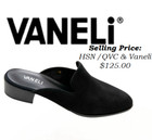 New $125 - Vaneli 6.5  Black Suede Slides, Mules Women’s low heel Sandals, shoes