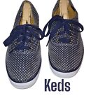 vgt Keds Champion Classic Canvas Sneakers Shoes Sz 8 Blue White Micro Polka Dot