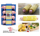 Farmhouse Pig Corn Cob Holders 8pc kitchen utensil cheese spreaders knives