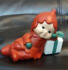 Vintage Avon Pomander 2.5” Christmas Figurine Wax Elf Santa’s Helper
