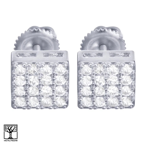 Pendientes Bañado en Plata diamante para hombres