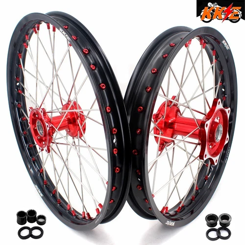Red Spoked Wheel Motorcycle & Scooter Wheels & Rims