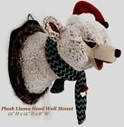 Large Plush Faux Fur Llama Head Wall Mount Ornament figurine Christmas Decor 