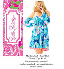 NWT Lilly Pulitzer Trina Sparkling Blue "Hey Bay Bay" Beach Dress $128 Size M