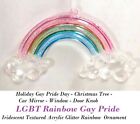  LGBT Rainbow Gay Pride Iridescent Textured Acrylic Glitter Rainbow Ornament 
