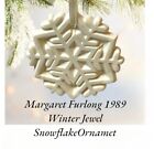 Margaret Furlong 1989 Snowflake Winter Jewel Christmas Ornament Retired W/box