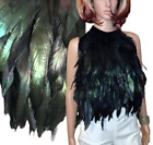 Black Emerald Green Feather Top Choker Collar Gothic Rave Chic Cocktail Clubwear