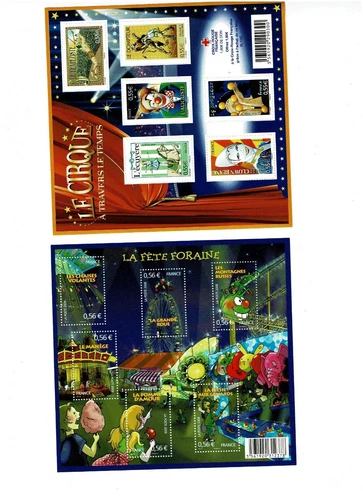 Timbres français neufs feuille avec 6 timbres