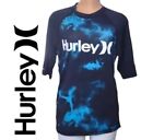 Hurley One & Only Rashguard Sun Swim Shirt Tee  Black Blue Tye Dye  Womens XL